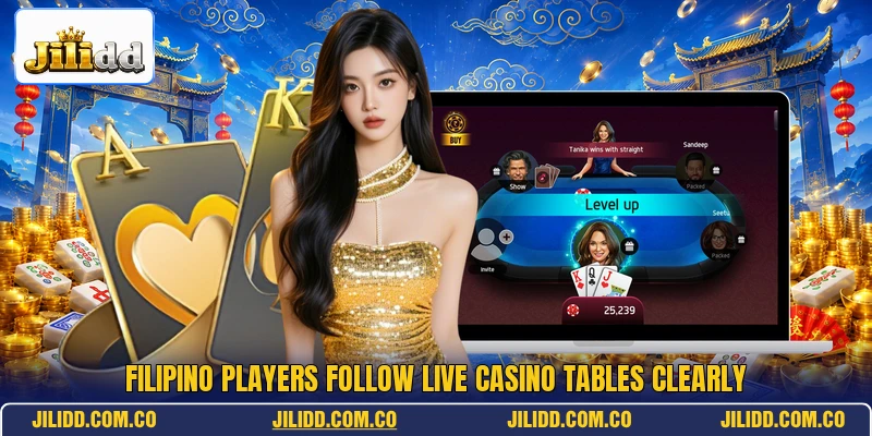Filipino players follow live casino tables clearly