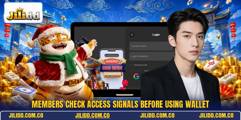 Members check access signals before using wallet