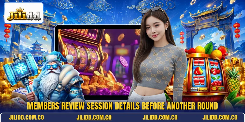 Members review session details before another round Members review session details before another round