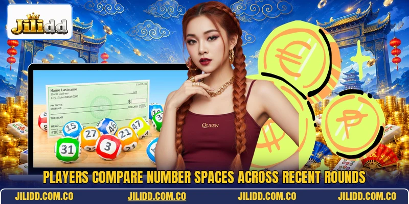 Players compare number spaces across recent rounds