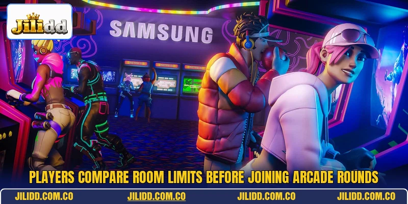 Players compare room limits before joining arcade rounds