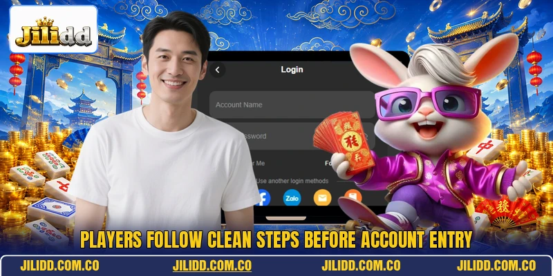 Players follow clean steps before account entry