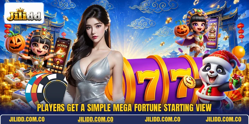 Players get a simple Mega Fortune starting view