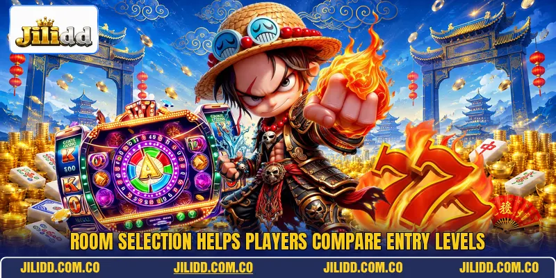Room selection helps players compare entry levels