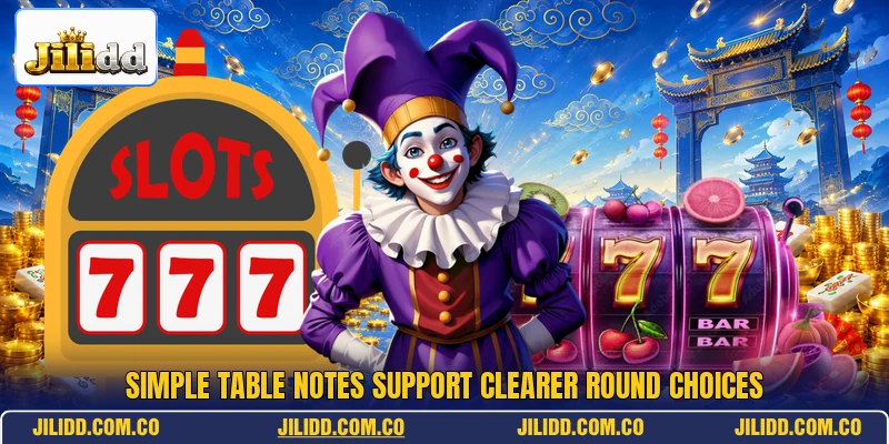 Simple table notes support clearer round choices