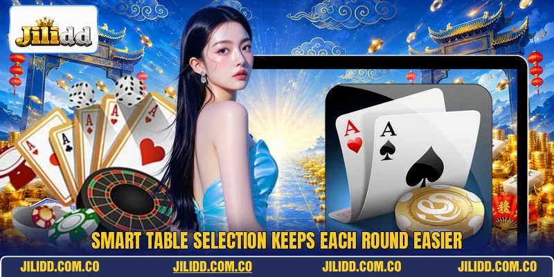 Smart table selection keeps each round easier